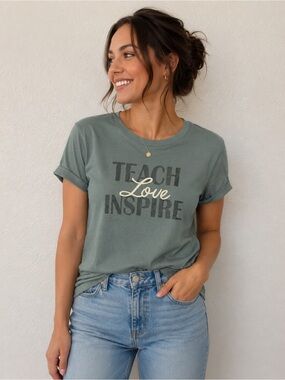 Maurices Sage Green "Teach Love Inspire" Short Sleeve Tee